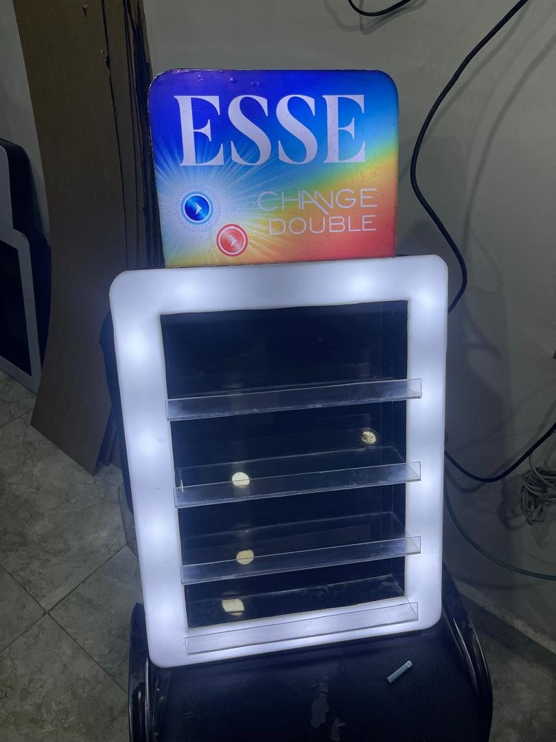 An Esse Change Double counter display with its white LED surround lit.